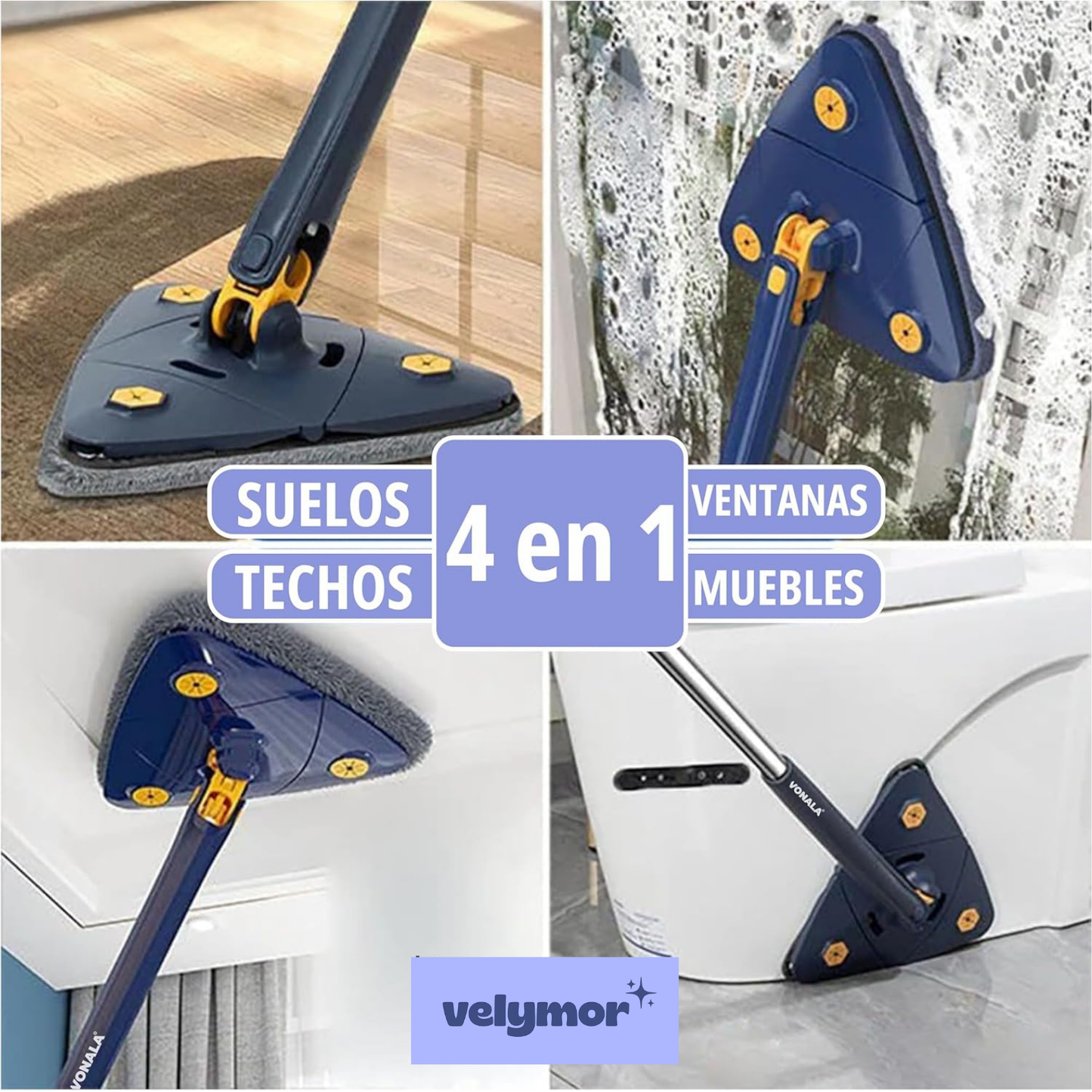 Fregona giratoria 360° triangular